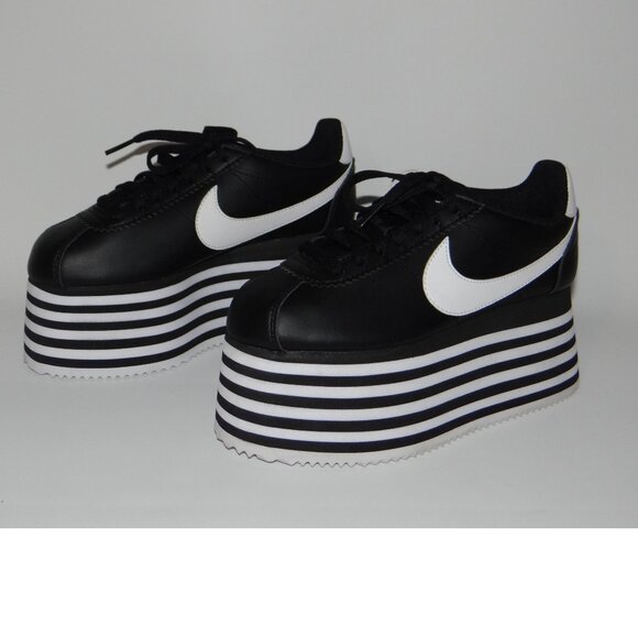 NIKE x Comme Des Garcons CDG platform Cortez sneakers Black EU 35.5 US 5 NIB - Picture 3 of 9